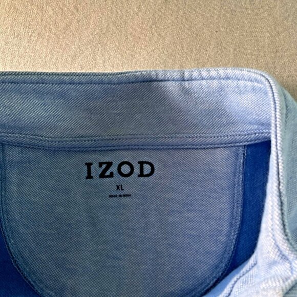 IZOD Sweater Mens XL Light Blue Quarter Zip Mock Neck Pullover Knit Golf Casual - Picture 3 of 5